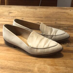 Jcrew made in Italy pointy toe loafers. Cream leather.